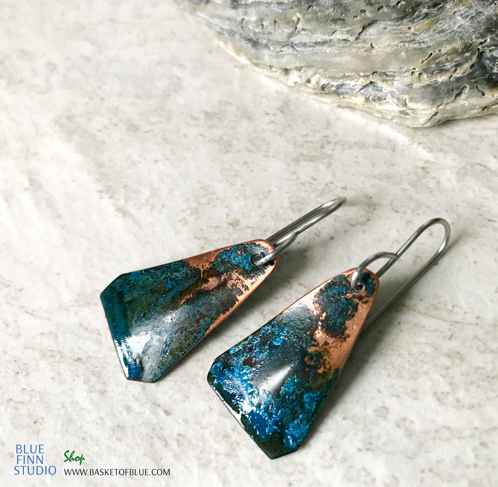blue patina earrings