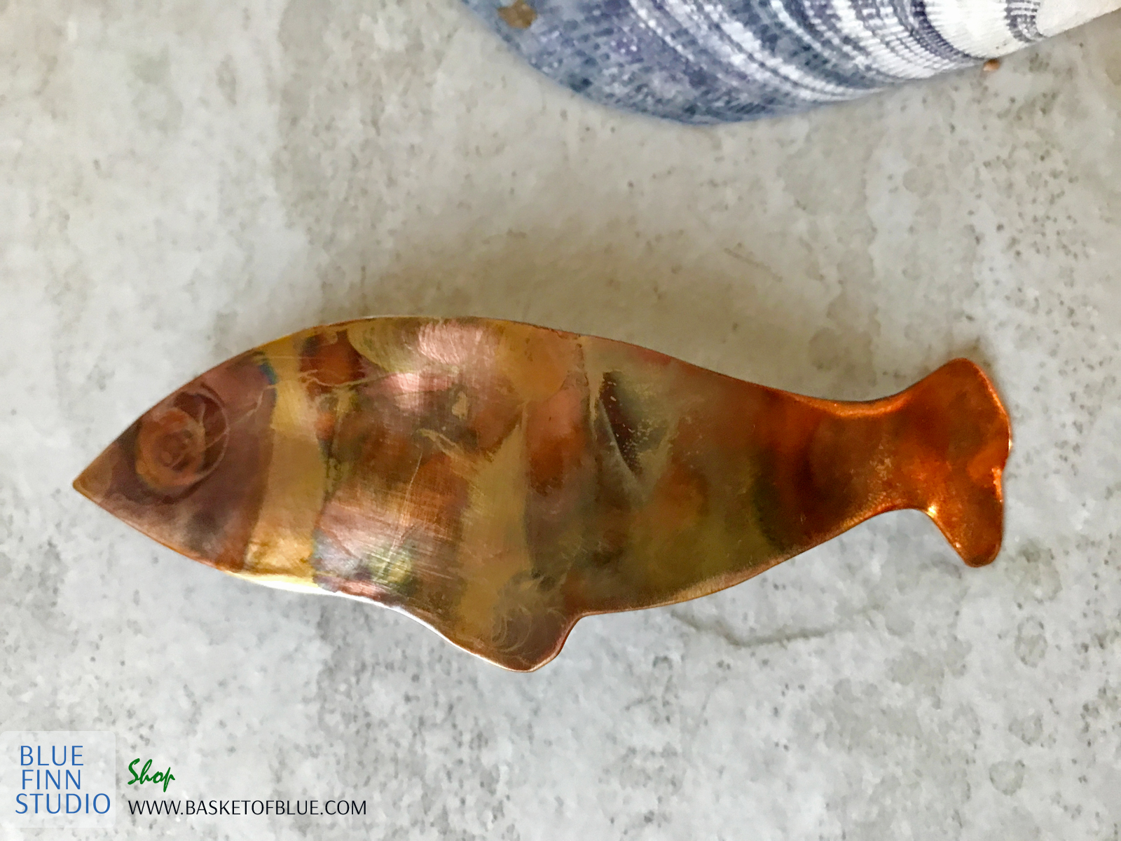 flamed copper fish barrette